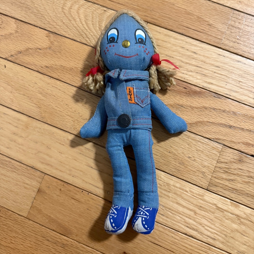 Vintage 1973 Knickerbocker The Official Levi’s Denim Rag Doll with Blonde Hair